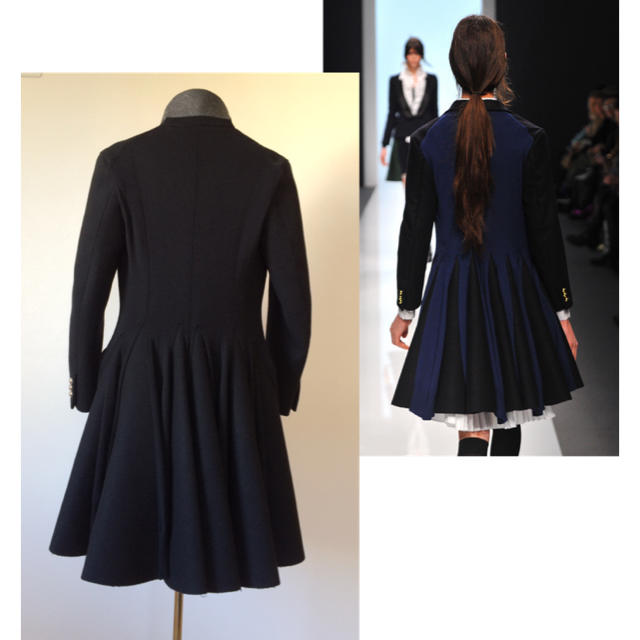 希少☆sacai 2012-13AW バッグプリーツチェスターコート☆size1ジャケット/アウター