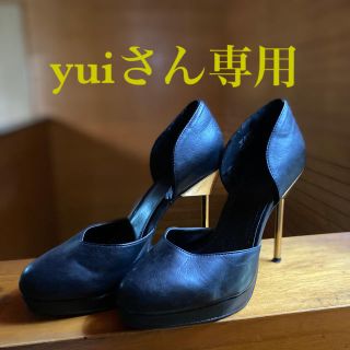 エイチアンドエム(H&M)のH&M 黒 ヒールパンプス 25cm(ハイヒール/パンプス)