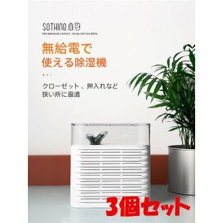 コンパクト除湿器 PLANT 無電源 小型 除湿剤 3個セット(加湿器/除湿機)