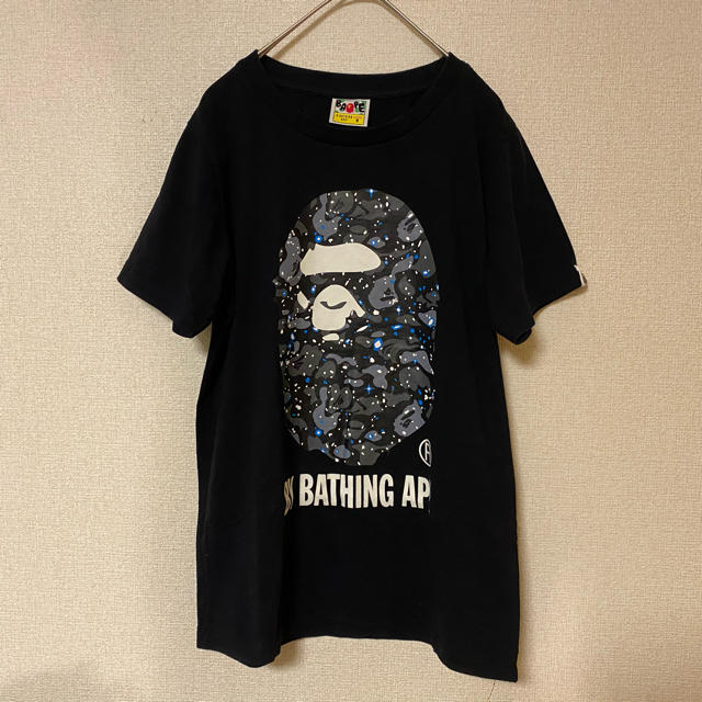 美品 ア ベイジング エイプ スペースカモ Tシャツ S カモフラージュ48cm着丈