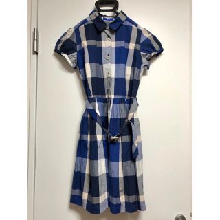 バーバリーブルーレーベル(BURBERRY BLUE LABEL)のブルーレーベル　クレストブリッジ　チェック シャツワンピース　38(ひざ丈ワンピース)