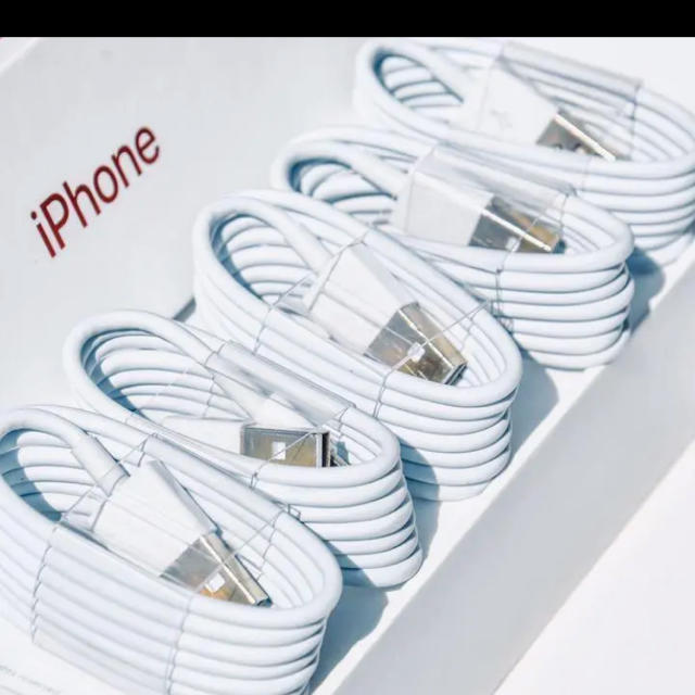 iPhone 純正充電線（5本入り スマホ/家電/カメラのスマートフォン/携帯電話(バッテリー/充電器)の商品写真