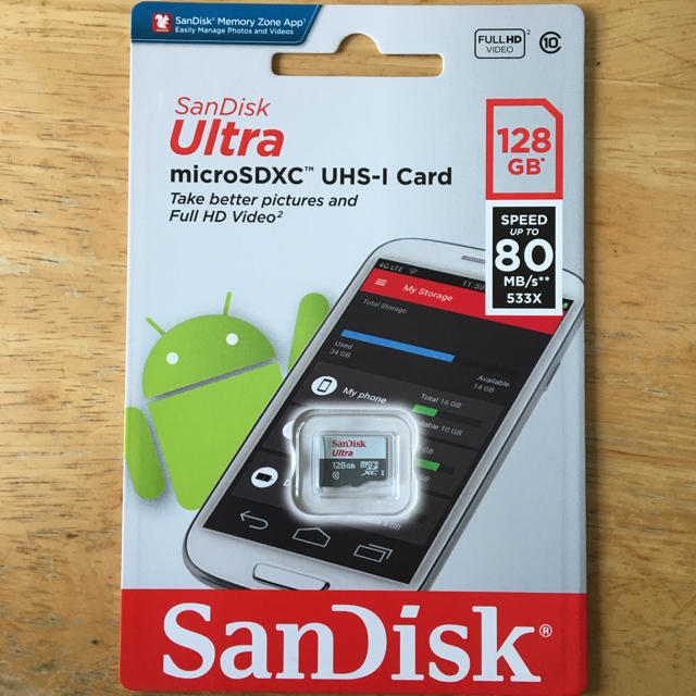 SanDisk(サンディスク)のsandisk  microSD 128GB  スマホ/家電/カメラのスマホ/家電/カメラ その他(その他)の商品写真