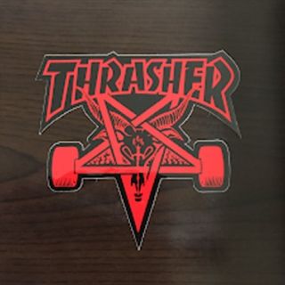 スラッシャー(THRASHER)の(縦9cm横10cm)THRASHER ゴーストステッカー(スケートボード)