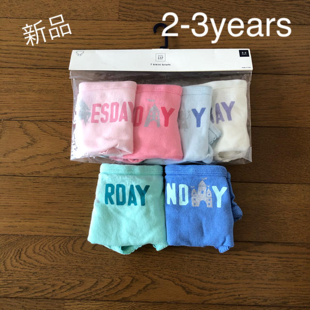 babyGAP(ベビーギャップ)の【2-3Y】新品 baby gap 女の子 パンツ ４枚セット＊ピンク 水色 キッズ/ベビー/マタニティのキッズ服女の子用(90cm~)(下着)の商品写真