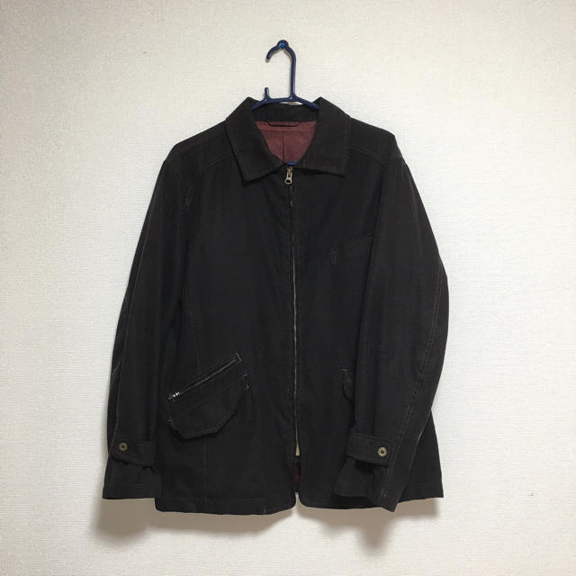 Lochie(ロキエ)のvintage ステンカラーコート ショート ブラック ステッチ メンズのジャケット/アウター(ステンカラーコート)の商品写真