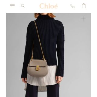 クロエ(Chloe)のCHLOE クロエ　ドリュー　スモール　モッティグレー(ショルダーバッグ)