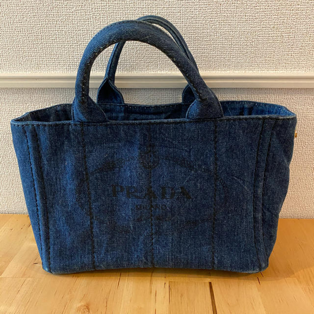 PRADA プラダ　カナパ　デニムバッグ　美品　S