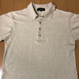コムサイズム(COMME CA ISM)のコムサイズム    リネン　ポロシャツ　Ｌサイズ　ベージュ(Tシャツ/カットソー(半袖/袖なし))