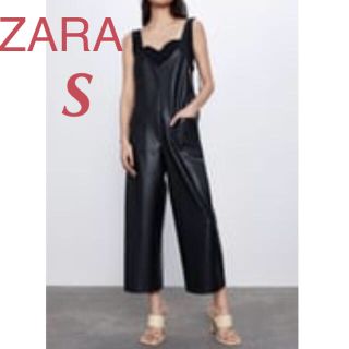 ザラ(ZARA)の新品 未使用ZARAレザー風ジャンプスーツ(サロペット/オーバーオール)