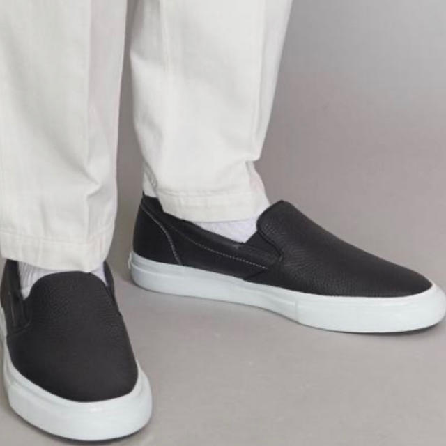 BEAUTY&YOUTH UNITED ARROWS(ビューティアンドユースユナイテッドアローズ)のスリッポン　レザー　黒 メンズの靴/シューズ(スニーカー)の商品写真