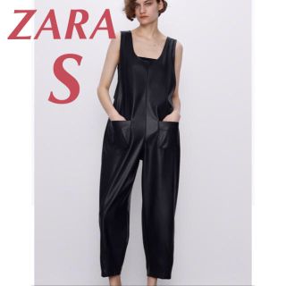 ザラ(ZARA)の新品 未使用 ZARAレザー風ジャンプスーツ(サロペット/オーバーオール)