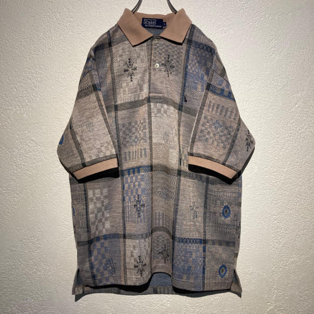 POLO RALPH LAUREN(ポロラルフローレン)のpoloラルフローレン古着ポロシャツ90sネイティブUSAチマヨRRLビンテージ メンズのトップス(ポロシャツ)の商品写真