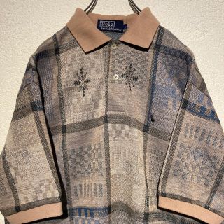 ポロラルフローレン(POLO RALPH LAUREN)のpoloラルフローレン古着ポロシャツ90sネイティブUSAチマヨRRLビンテージ(ポロシャツ)