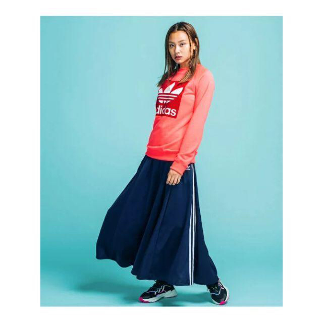 【新品】adidas LONG SATIN SKIRT ネイビーM