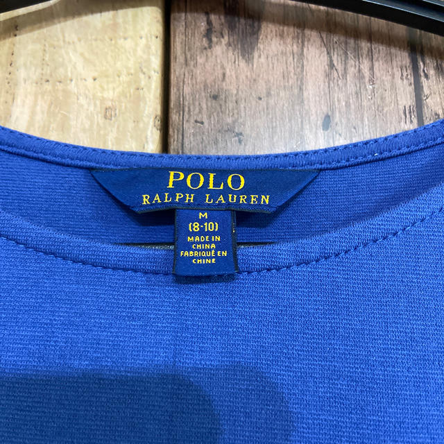 Ralph Lauren(ラルフローレン)の未使用品　ラルフローレン　フレアスリーブワンピース　ブルー　140 キッズ/ベビー/マタニティのキッズ服女の子用(90cm~)(ワンピース)の商品写真