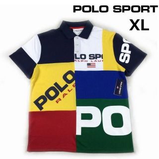 ラルフローレン(Ralph Lauren)のポロスポーツ 半袖ポロシャツ パッチワークデザイン(XL)マルチ 190131(ポロシャツ)