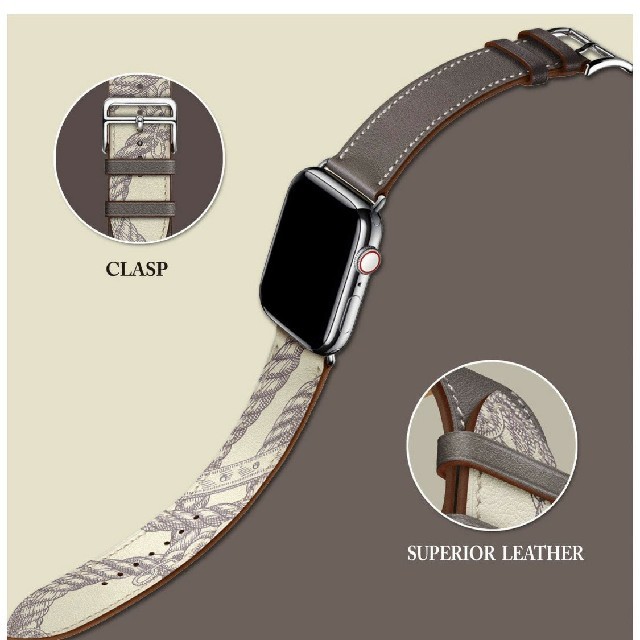 Apple Watch(アップルウォッチ)の【新品】42/44㎜ Apple Watch用 本革ベルト 互換品 スマホ/家電/カメラのスマホ/家電/カメラ その他(その他)の商品写真
