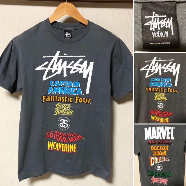 国内正規品 〖コラボ限定〗 プリント M パーカー 袖ロゴ MARVEL マーベル