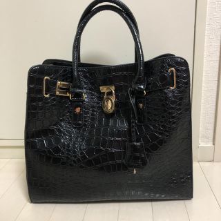 マイケルコース(Michael Kors)のマイケルコース　クロコ型押しハンドバッグ(ハンドバッグ)