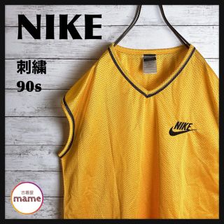 ナイキ(NIKE)の【オススメ‼︎】NIKE◎90s 黄黒 スウォッシュ刺繍 ゲームベスト(ナイロンジャケット)