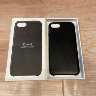 アップル(Apple)のiPhone7/8/SE 純正レザーケース ブラック(iPhoneケース)