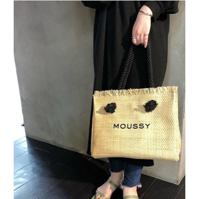 moussy(マウジー)のmoussy新作♡NATURAL SHEET LOGO バッグ♡麦わらバッグ レディースのバッグ(トートバッグ)の商品写真