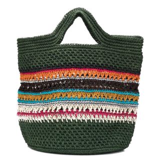 マルニ(Marni)の超レア☆ MARNI INTERIORS WOVEN STRIPE TOTE(かごバッグ/ストローバッグ)