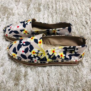 ジルサンダー(Jil Sander)の【美品】JIL SANDER NAVY エスパドリーユ　花柄  スリッポン(スニーカー)