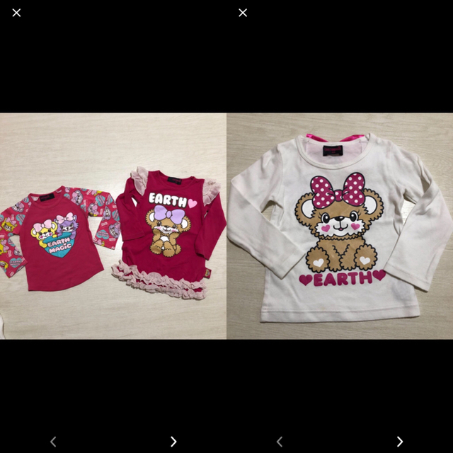 EARTHMAGIC(アースマジック)のアース100ロンTセット キッズ/ベビー/マタニティのキッズ服女の子用(90cm~)(Tシャツ/カットソー)の商品写真