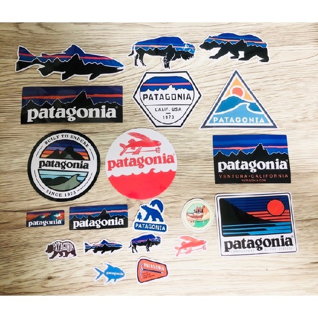 patagonia(パタゴニア)の【20枚セット】パタゴニア tシャツ 半袖 ステッカー シール 自動車/バイクのバイク(ステッカー)の商品写真