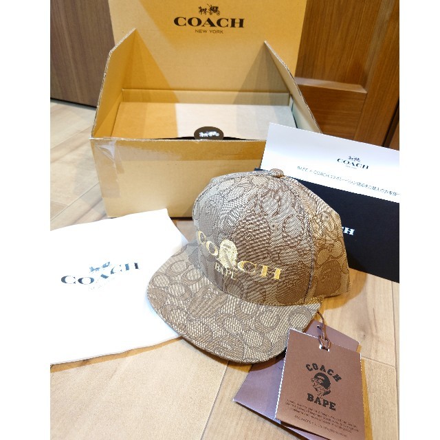 A BATHING APE(アベイシングエイプ)の新品　COACH　A BATHING APE　限定コラボ　ジャガード　キャップ メンズの帽子(キャップ)の商品写真