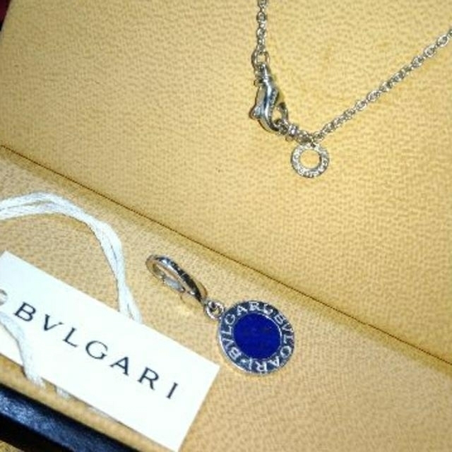 BVLGARI - BVLGARI◇チャーム付ネックレス◇純正品◇WG×ラピス