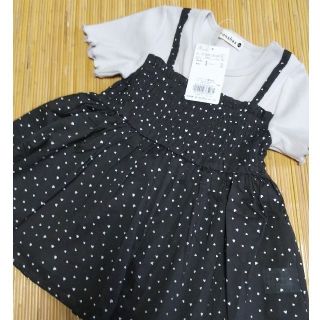 ブランシェス(Branshes)の【専用】ブランシェス🖤ﾊｰﾄﾄﾞｯｷﾝｸﾞTｼｬﾂ 120🖤ﾍﾞｰｼﾞｭ×黒(Tシャツ/カットソー)