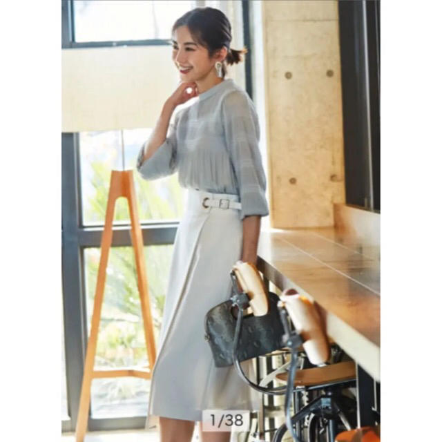 JUSGLITTY 今季麻調サイドデザインタイトスカート