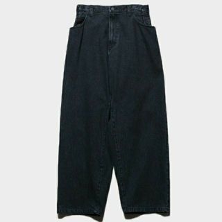 アンユーズド(UNUSED)のstein EX WIDE HOOKED DENIM JEANS BLACK(デニム/ジーンズ)