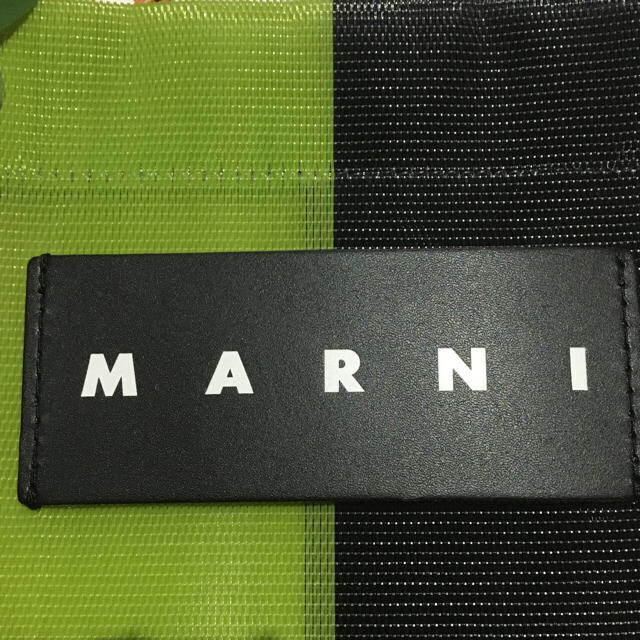 MARNI MARKET ストライプバッグ ミニ マルチグリーン