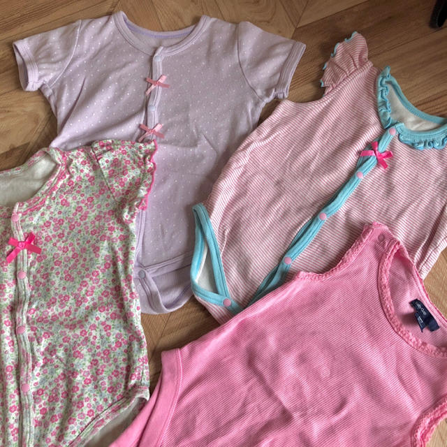 Nishiki Baby(ニシキベビー)のベビー 女の子用 ロンパース 肌着 4枚セット キッズ/ベビー/マタニティのベビー服(~85cm)(肌着/下着)の商品写真