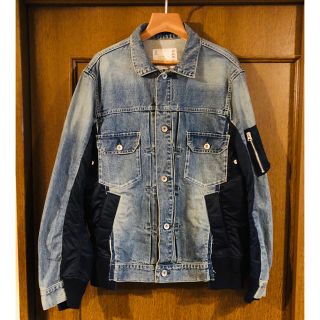 サカイ(sacai)の【ほぼ未使用】sacai サカイ デニムジャケット MA1 ドッキング(Gジャン/デニムジャケット)