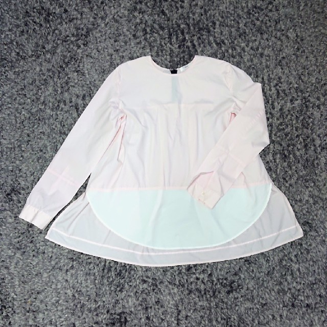 激安販促品 REYC ピンク×ホワイト シャツ ブラウス 36