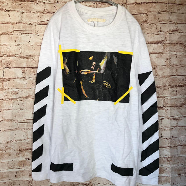 Off-White オフホワイト ストライプ 長袖 ロンＴ L | フリマアプリ ラクマ