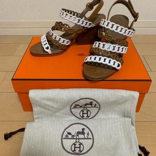 エルメス(Hermes)のエルメスサンダル　シェーヌダンクルブラウン　ホワイト☆(サンダル)