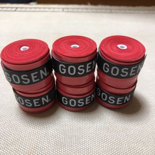 ゴーセン(GOSEN)のGOSENグリップテープ赤と白 各3個 計6個(バドミントン)