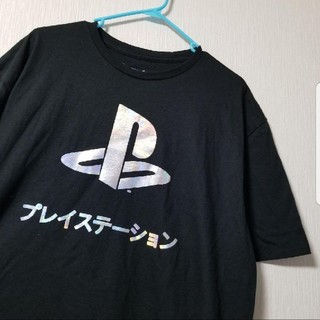 プレイステーション(PlayStation)の美品 Play Station Tシャツ プレステ 半袖 カットソー ブラック(Tシャツ/カットソー(半袖/袖なし))