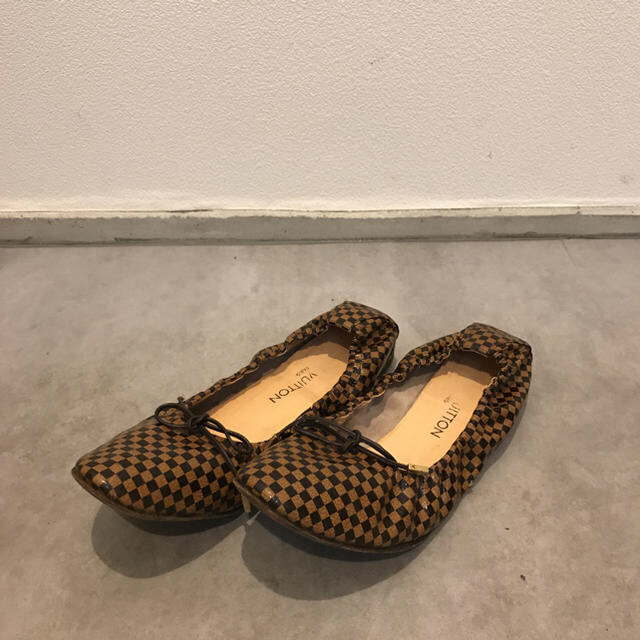 美品】LOUIS VUITTON ダミエ フラットシューズ 37-