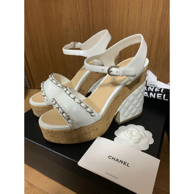CHANEL - CHANEL シャネル サンダル チャンキーヒール 38Cの通販