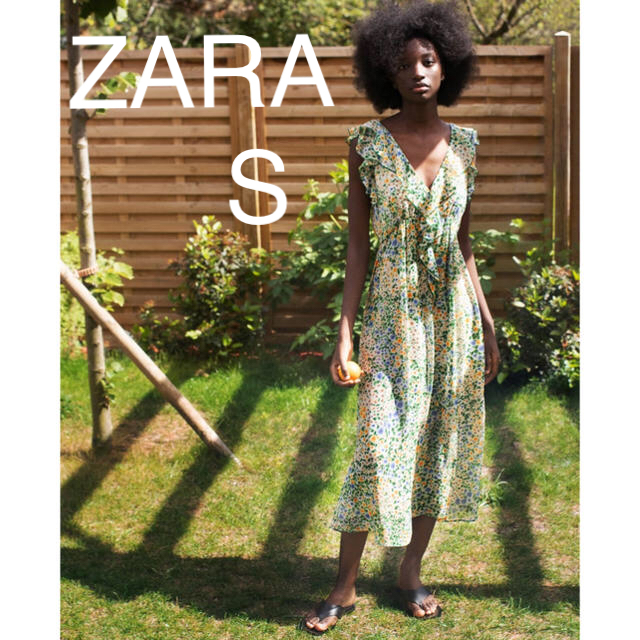 ZARA ザラ 新品 未使用 プリント フラワー柄 ロングワンピース レディースのワンピース(ロングワンピース/マキシワンピース)の商品写真