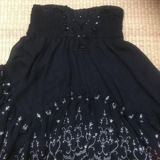 アクシーズファム(axes femme)のaxes femme 黒　チュールレース　2ways スカート　M　中古美品(ひざ丈スカート)