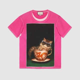 グッチ(Gucci)のGUCCI  猫プリントTシャツ(Tシャツ(半袖/袖なし))