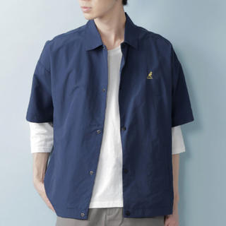 KANGOL別注オーバーサイズ コーチシャツジャケット (1/2 sleeve)(ブルゾン)